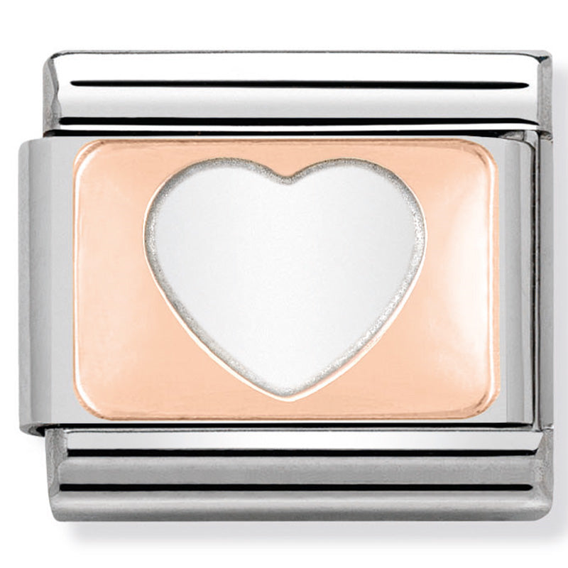 Nomination - Stainless Steel and 9ct Rose Gold Heart