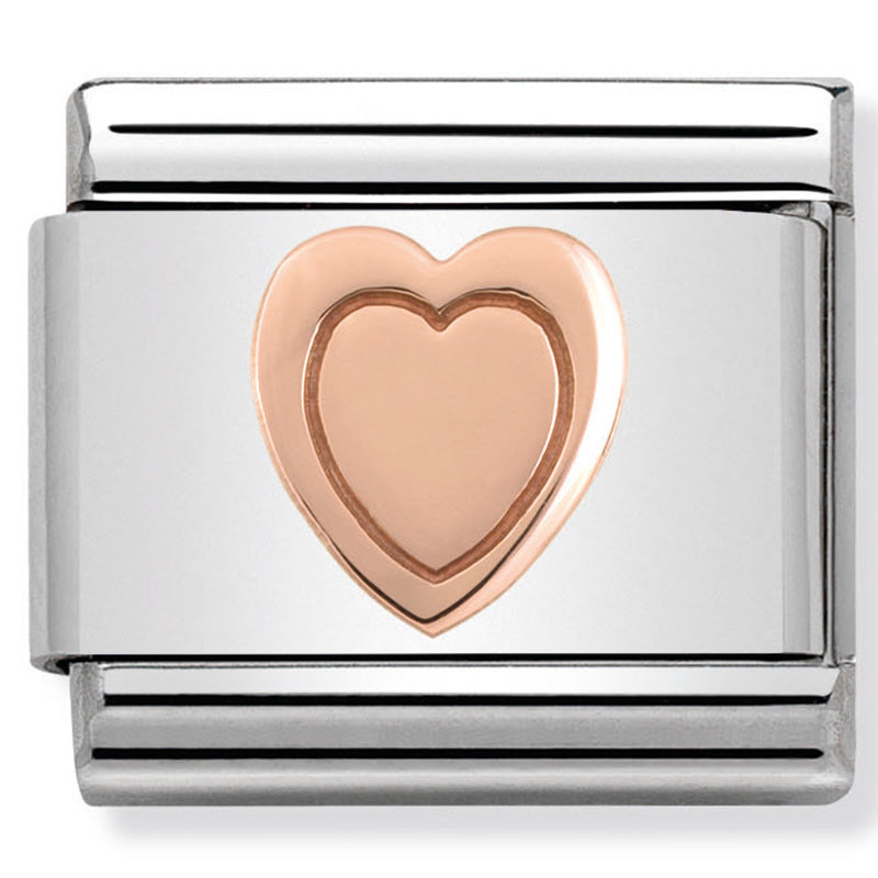 Nomination - stainless steel & 9ct rose gold (heart)