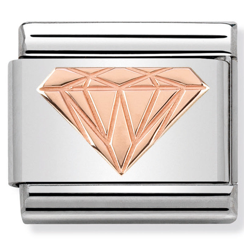 Nomination - Stainless Steel and 9ct Rose Gold Diamond