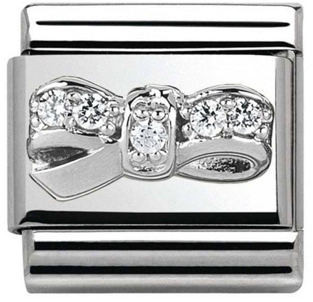 Nomination - Stainless Steel and Sterling Silver CZ Bow