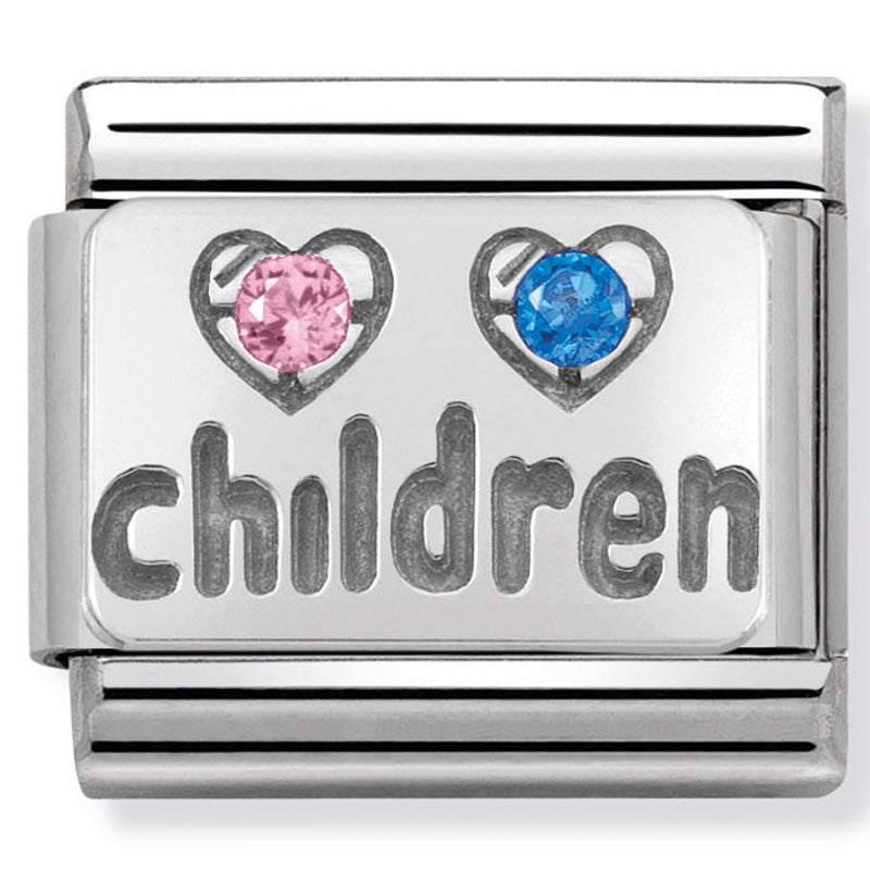 Nomination - Stainless Steel and Sterling Silver, CZ Children (Pink and Blue)