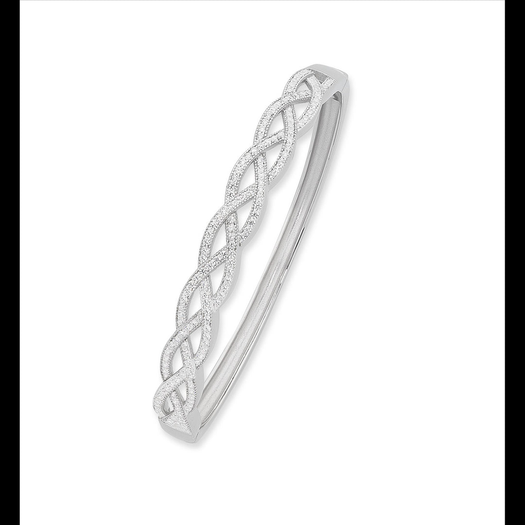 Sterling Silver CZ Bangle
