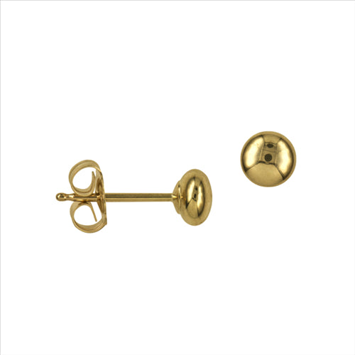 Sterling silver 4mm heavy flattened ball studs