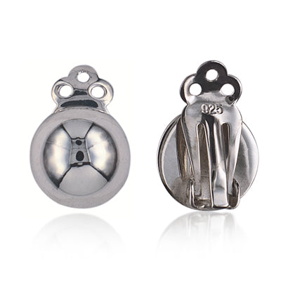 Sterling Silver 12mm Dome Clip On Studs