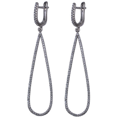 Earring - Sterling silver cubic zirconia mirco set fancy drop earrings