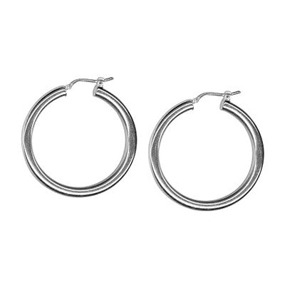 Sterling silver Italian plain hoops