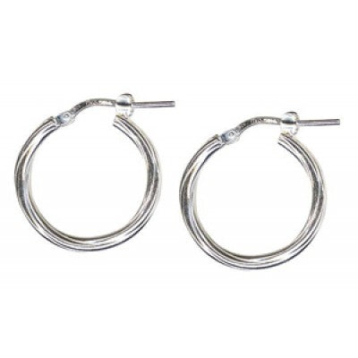 Sterling silver Italian twist hoop