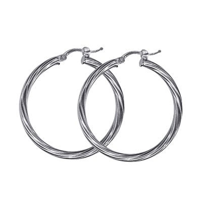 Sterling Silver Italian Twist Hoops