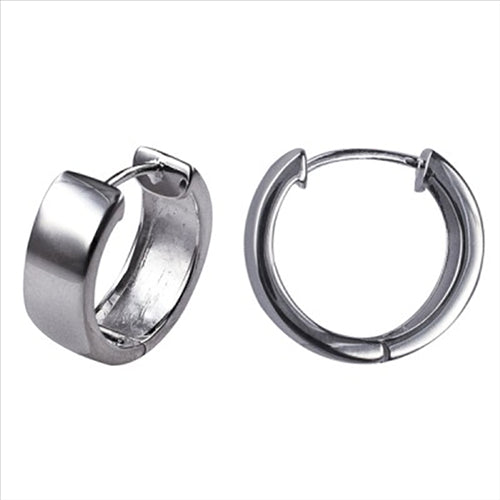 Sterling Silver Large Plain Huggies