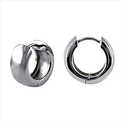 Earrings - Sterling silver large plain huggies