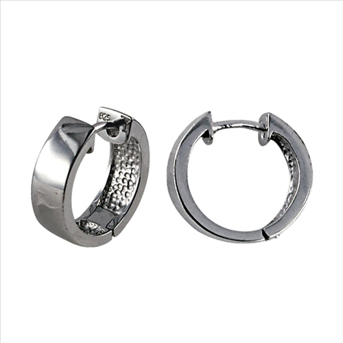Sterling silver Plain Huggie Hoop Earrings