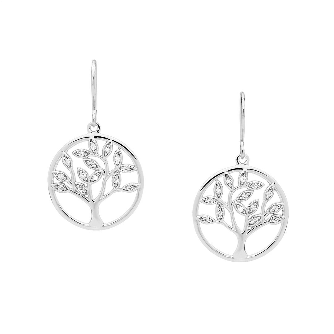 Sterling Silver Tree of Life with CZ on Sheppard Hook