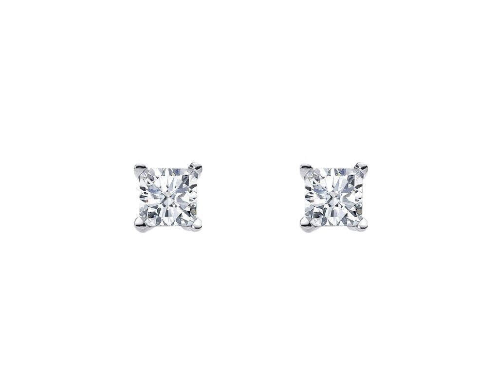 Sterling Silver 5mm CZ Claw Set Studs