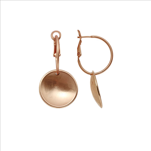 Dansk - Vanessa pendant rose gold colour ion platinum earrings with surgical steel,3.5cm