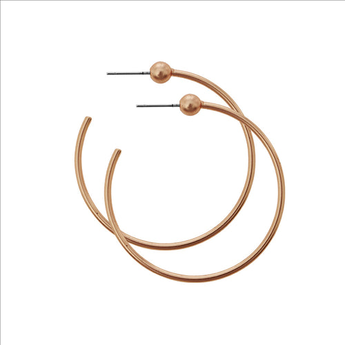 Dansk - Tabitha medium creole, rose gold colour ion platinum earrings with surgical steel, 4cm