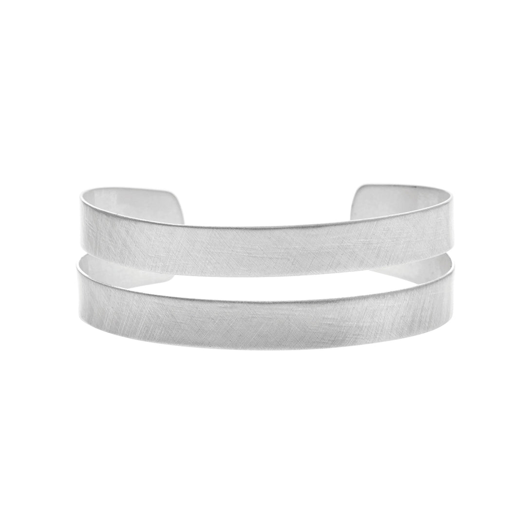 Dansk - Tamara brushed finish silver double cuff