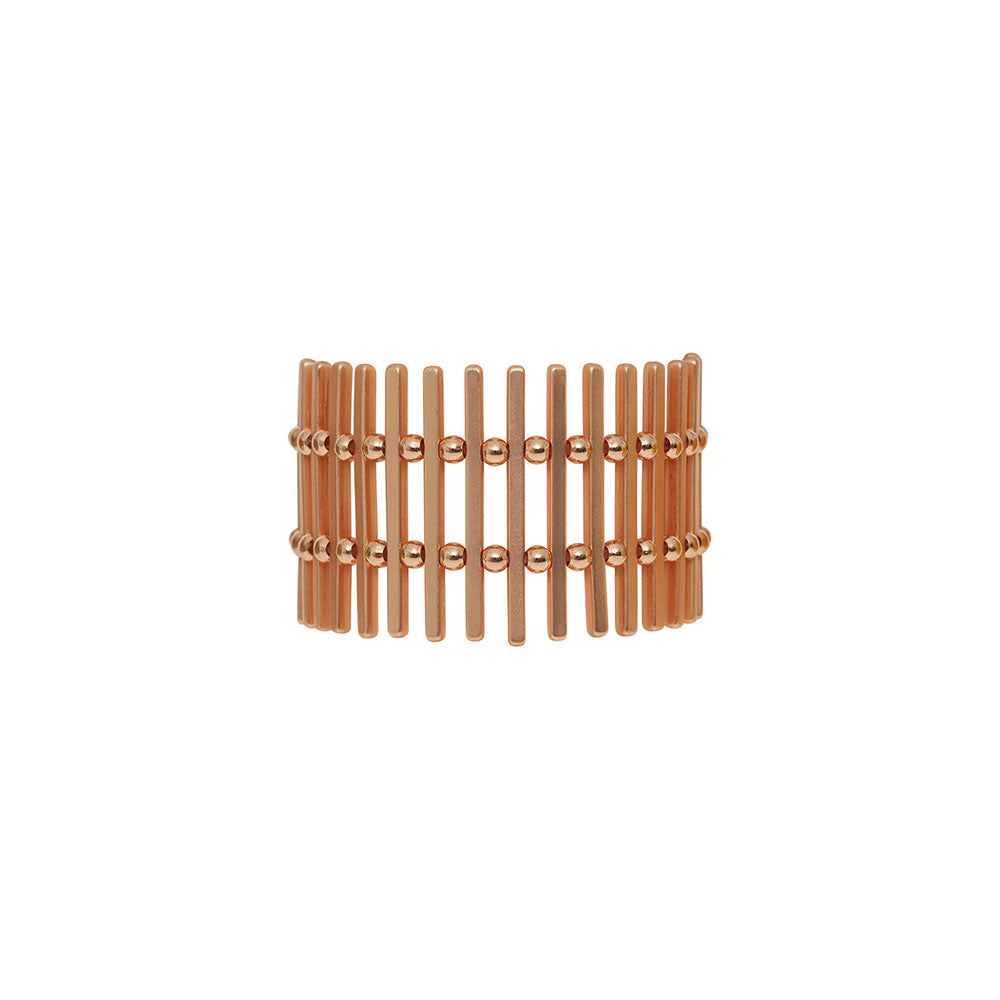 Bracelet - Dansk - Tamara bar stretch rose gold colour ion plated bracelet