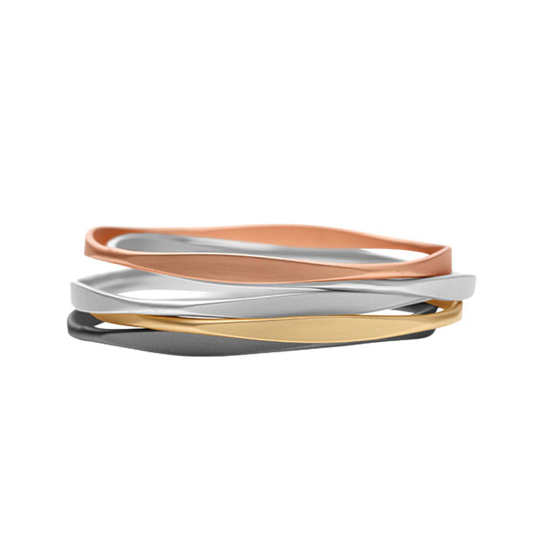 Dansk - Rose/Gold/Silver/hem colour ion plated bangles set of 5 -
