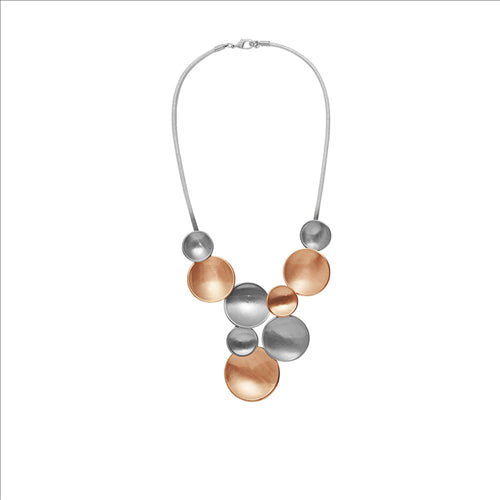Dansk - Vanessa abstract leather, Rose gold/rhodium colour ion plated 42cm plus ext.