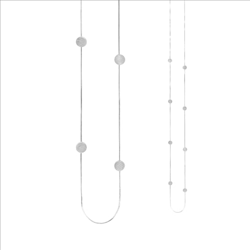 Dansk - Vanity brushed finish dot silver 100cm Necklace with 5cm extention