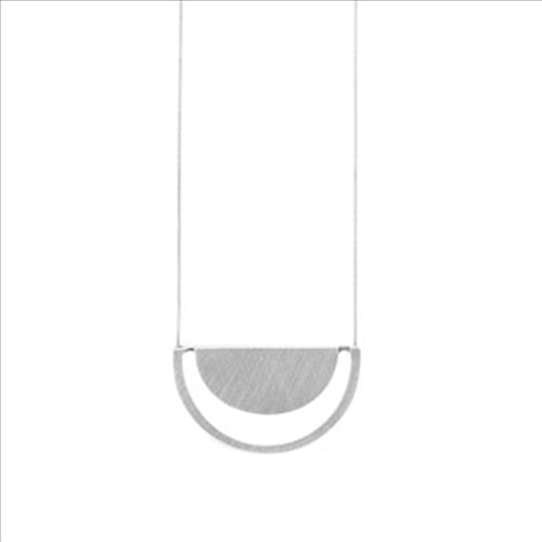 Necklace - Dansk - Tara half moon silver adjustable Necklace with 4.5cm pendant