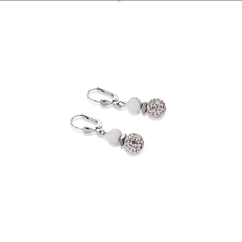 CDL - matt howlite/crystals/haematite with titanium oxide finish & sterling silver fittings
