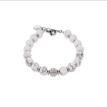 CDL - St/st, matt howlite/crystals & Haematite with titanium oxide finish