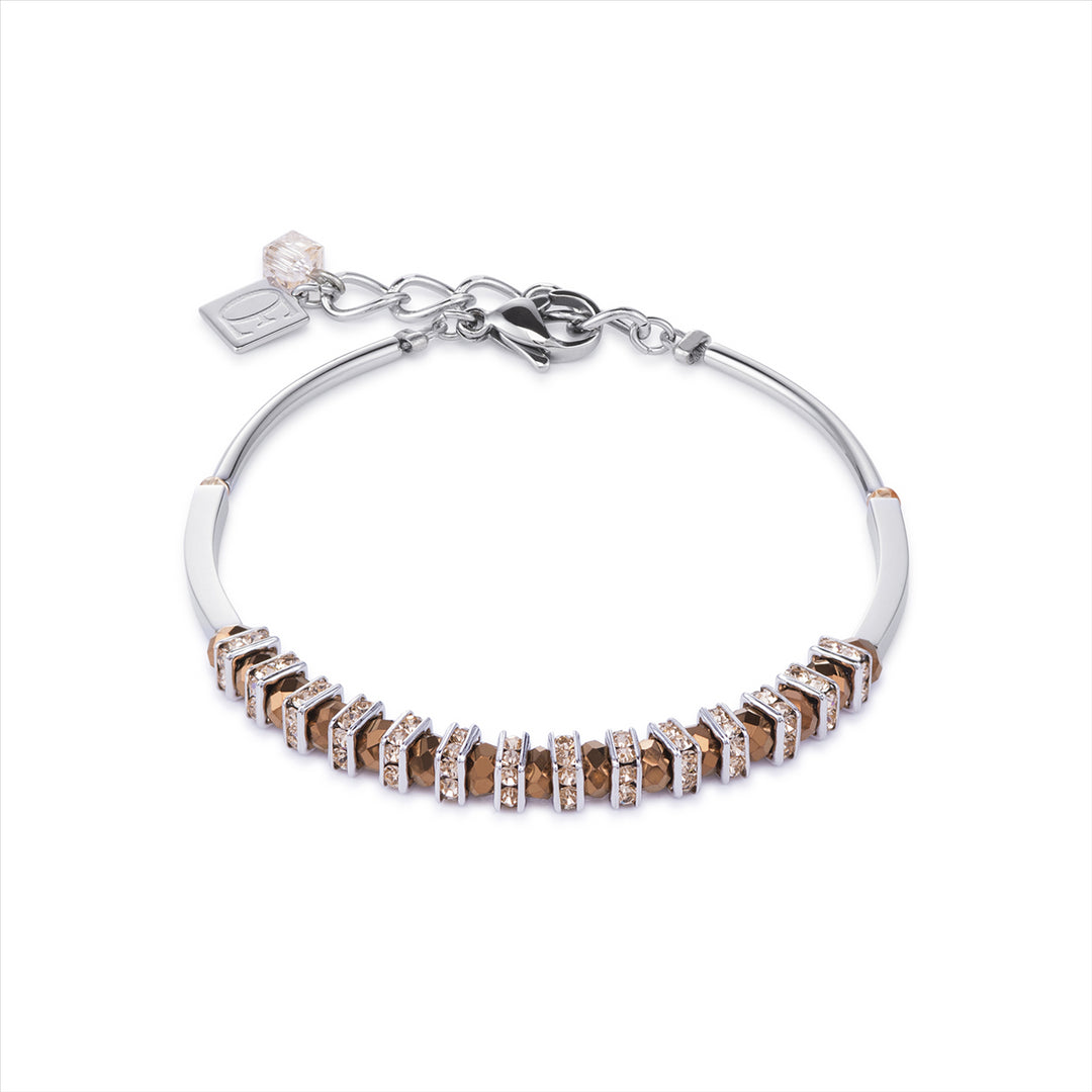 Bracelet - CDL - St/st, Copper, glass & Rhinestones