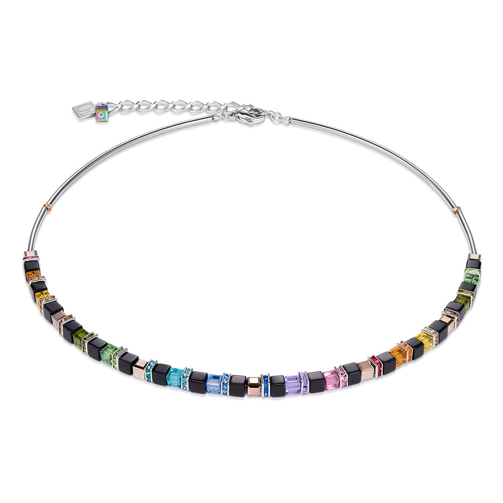 CDL - Stainless steel with glass, multi coloured crystal rondelles & Swarovski crystals