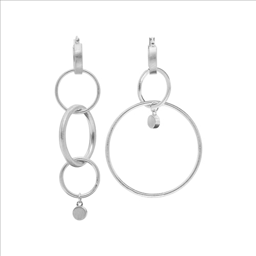 Earrings - Dansk,Infinity earrings, silver colour ion platinum with surgical steel, 7.5cm/4.2cm
