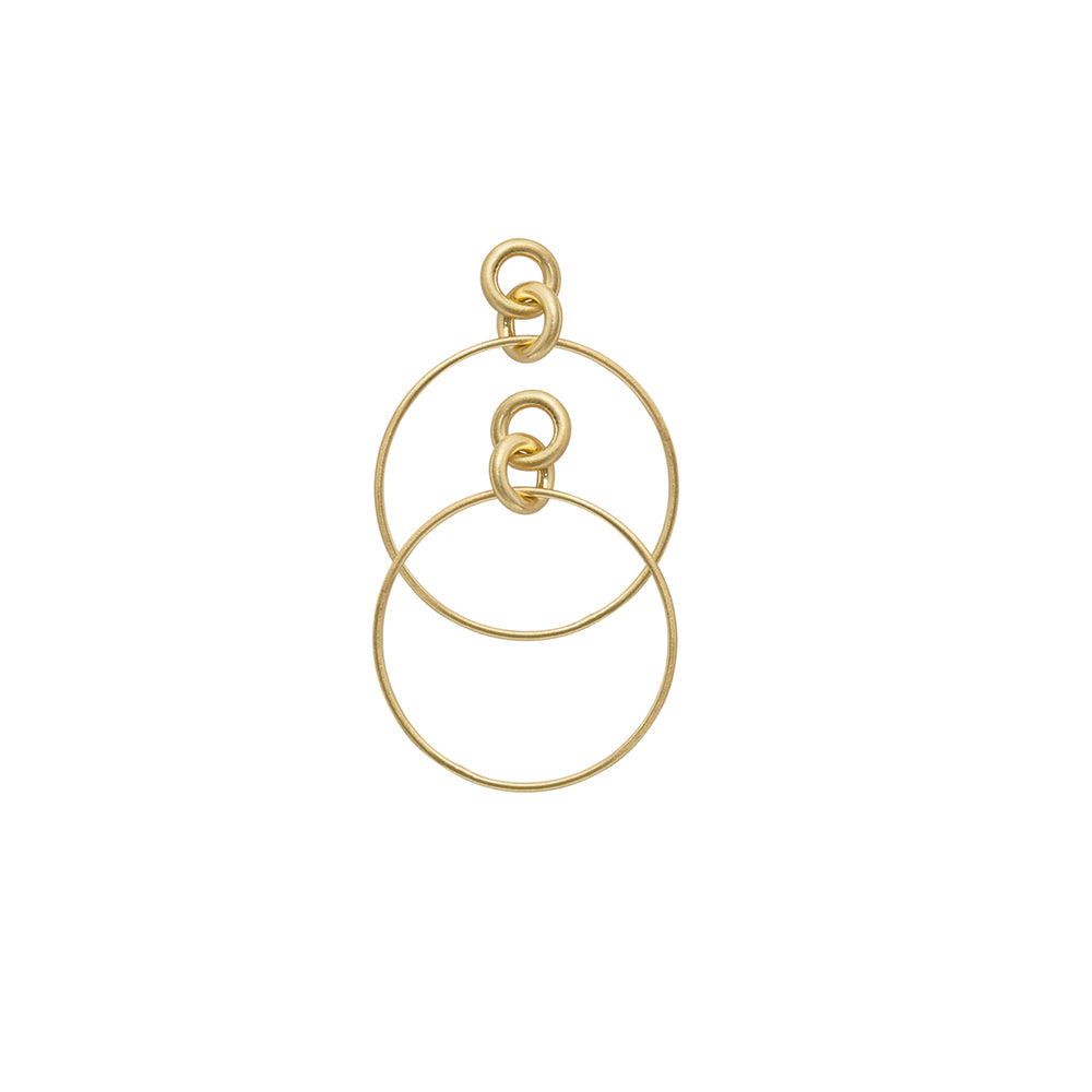 Dansk, Infinity hoop earrings, gold colour ion platinum with surgical steel, 5cm