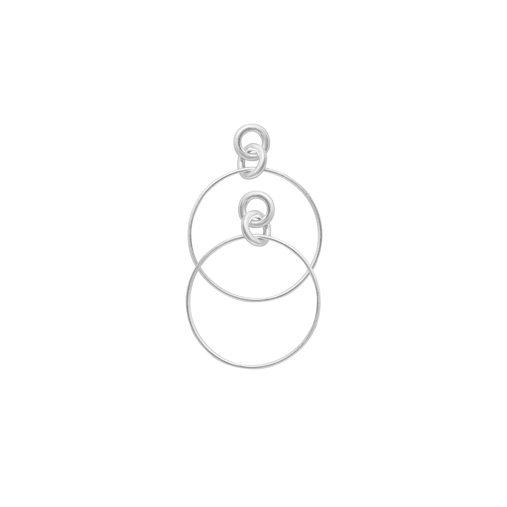 Dansk, Infinity hoop earrings, silver colour ion platinum with surgical steel, 5cm