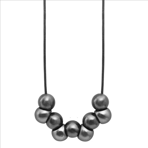 Dansk, burst hematite colour ion plated necklace 40cm