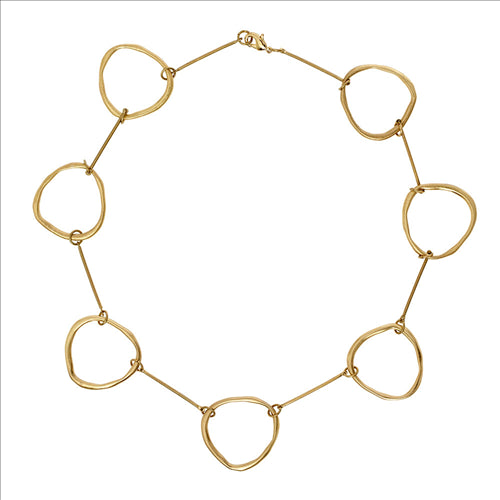 Necklace - Dansk - Eve sculpted necklace gold colour ion plated, 50cm plus ext.