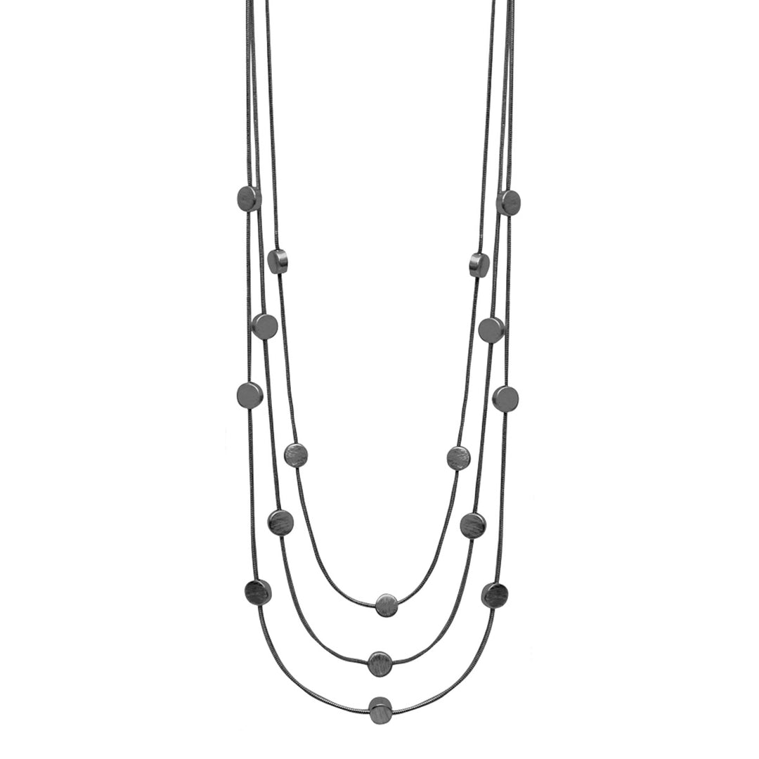 Dansk - Vanity rain multi necklace Hematite colour ion plated 50cm plus ext.