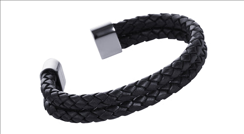 Cuff - Stainless steel Brown leather Cuff