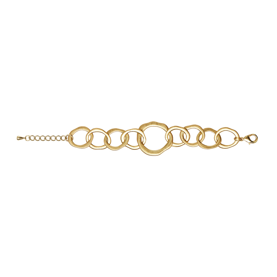 Bracelet - Dansk - Avery gold colour ion platinum bracelet, 16cm + 4cm ext.