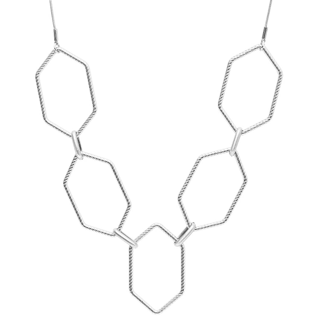 Necklace - Dansk - Alexa silver colour ion plated necklace 40cm + ext.