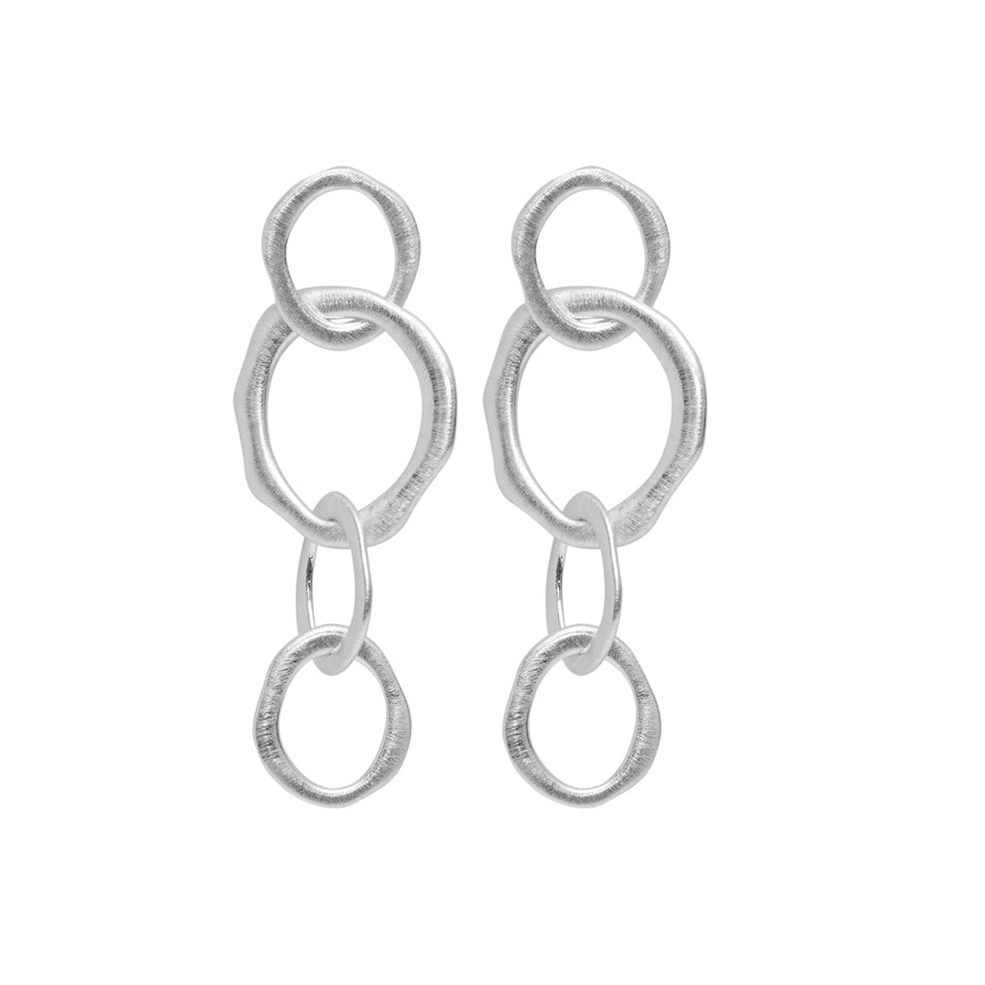 Dansk - Avery dynamic earrings, silver colour ion platinum with surgical steel 7.5 cm