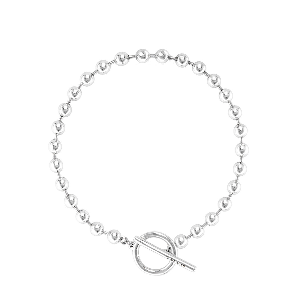 ON / OFF NECKLACE, Necklace in metal plated in 15 micron silver.