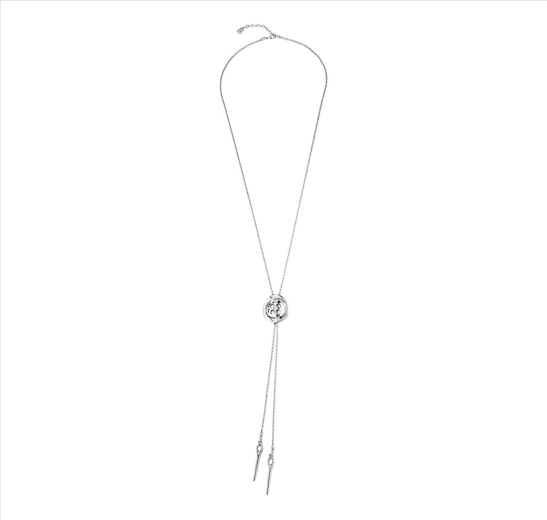 SEWN NECKLACE, Necklace in metal plated in 15 micron silver.