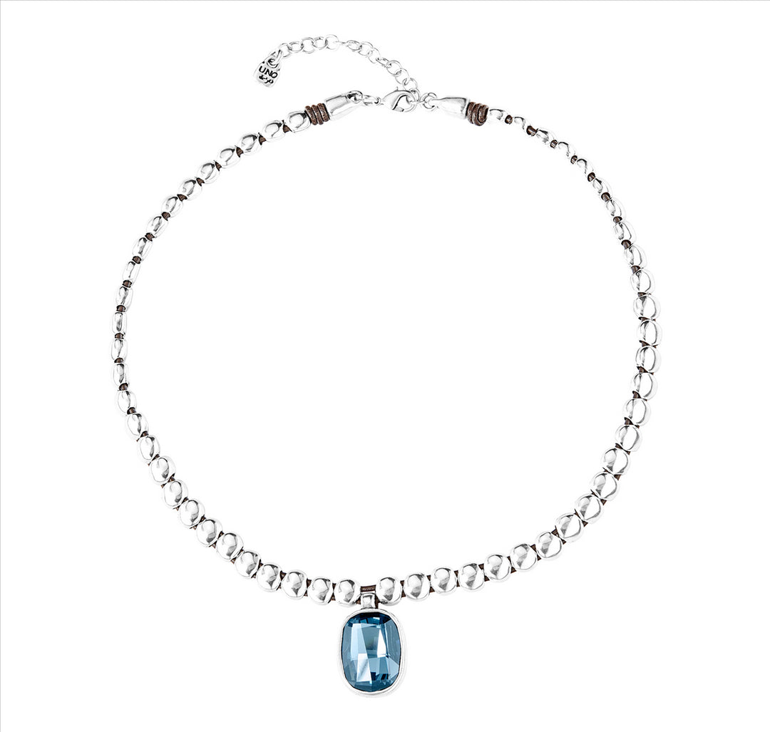 MAGIC PILLS NECKLACE, Necklace in metal plated in 15 micron silver with crystal