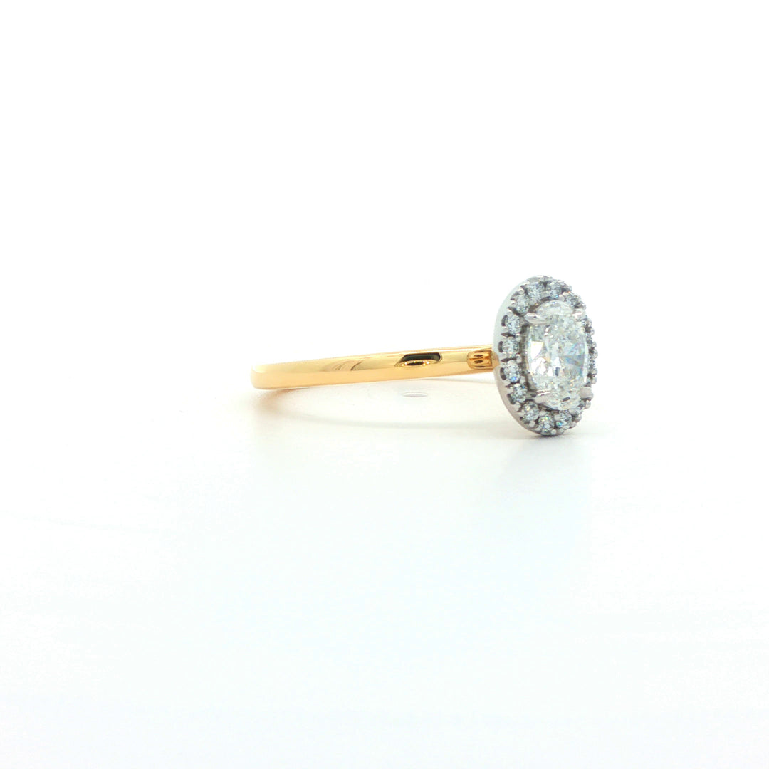 18ct Yellow And White Gold Lab Grown Diamond Ring