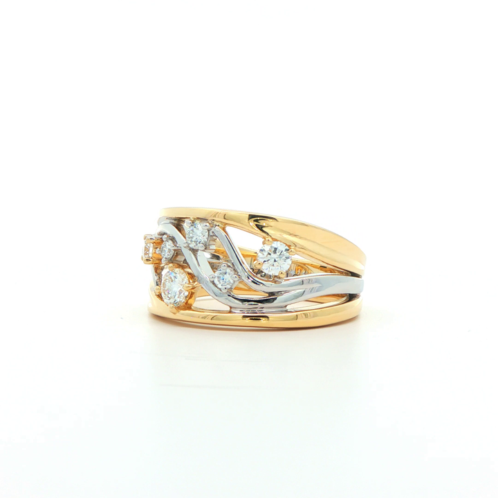 9ct Yellow And White Gold Lab Grown Diamond Ring
