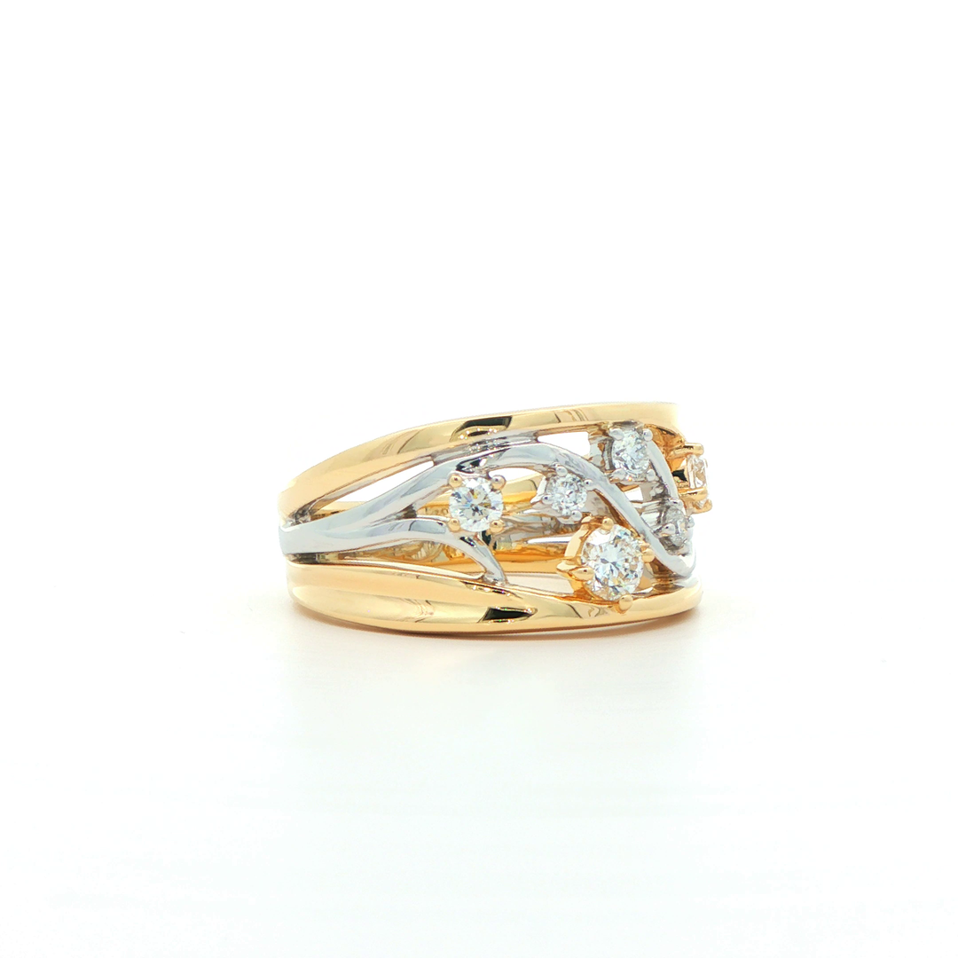 9ct Yellow And White Gold Lab Grown Diamond Ring