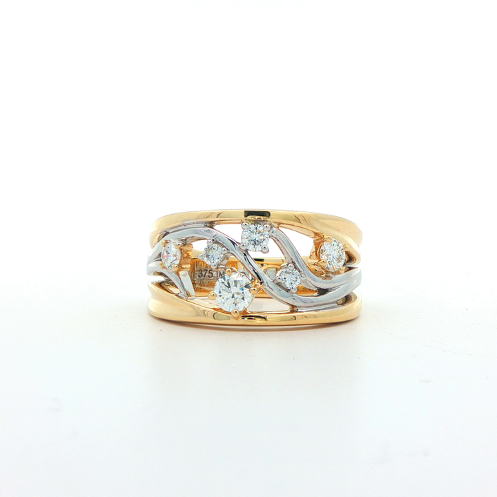 9ct Yellow And White Gold Lab Grown Diamond Ring