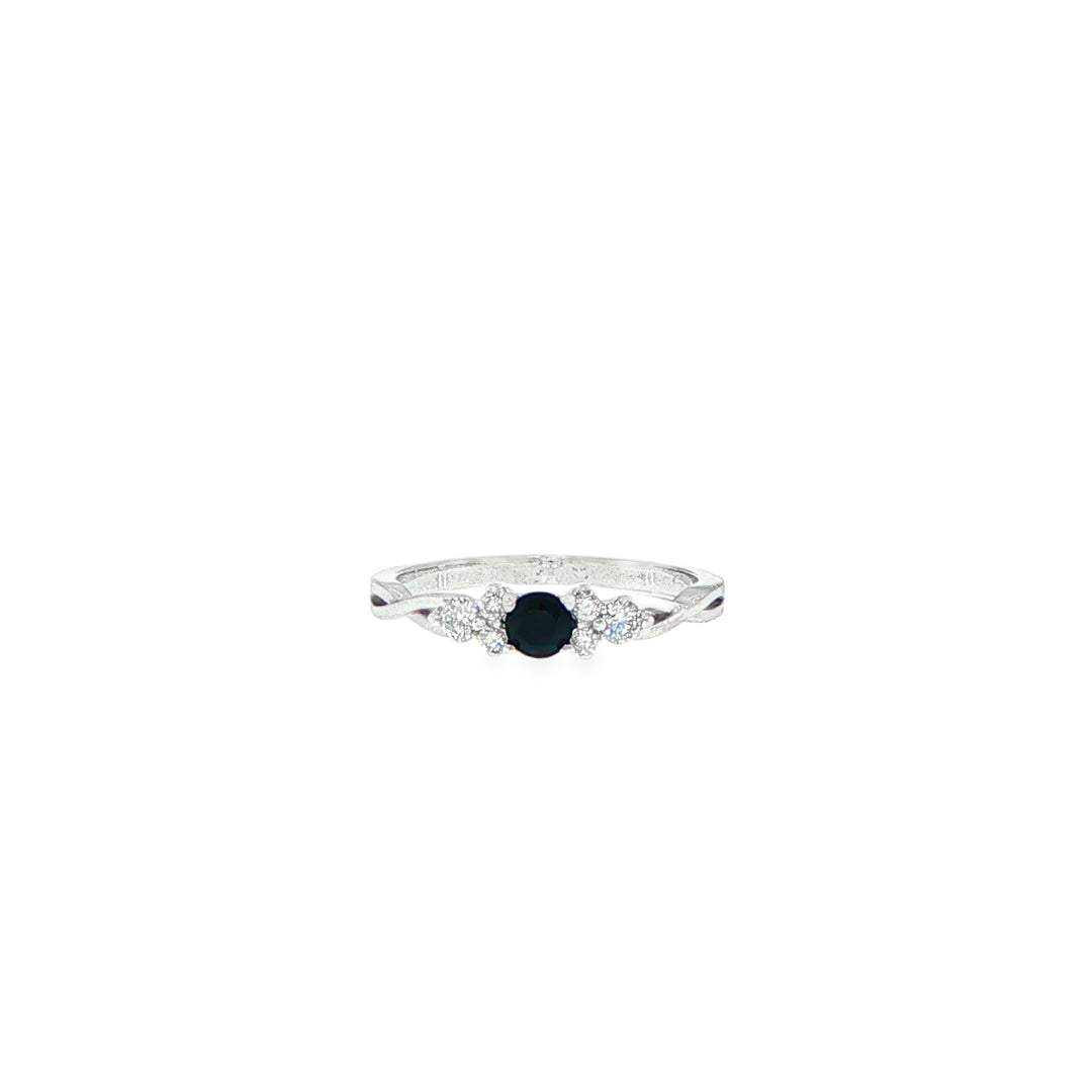 9ct White Gold Sapphire and Diamond Ring