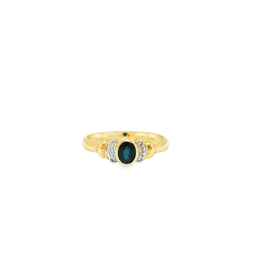 9ct Yellow Gold Sapphire and Diamond Ring
