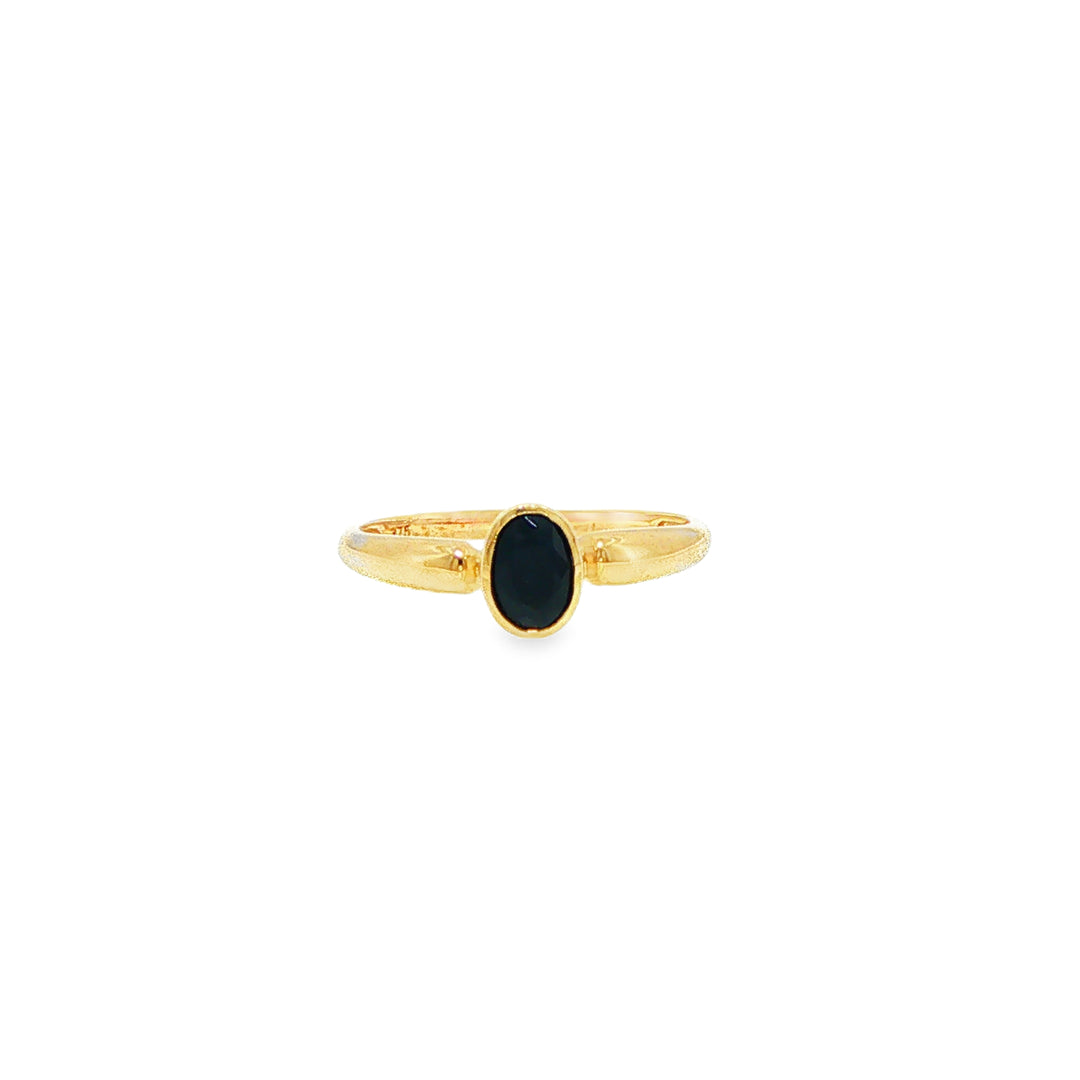 9ct Yellow Gold Black Sapphire Ring
