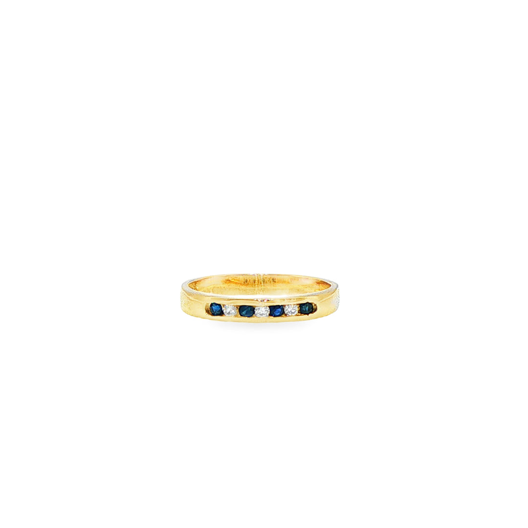 9ct Yellow Gold Sapphire and Diamond Ring